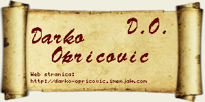 Darko Opricović vizit kartica